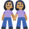 Two Women Holding Hands - Medium emoji on Facebook